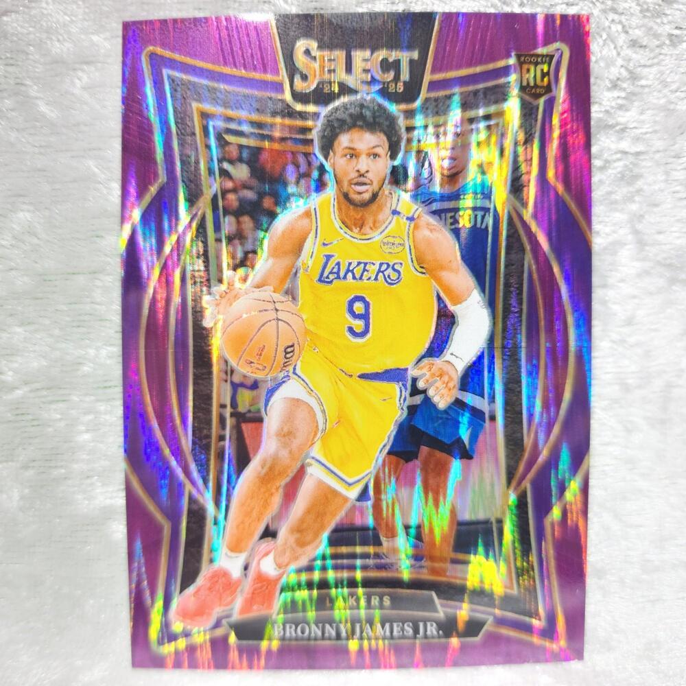 2024-25 Panini Select - Concourse Bronny James #90 Purple Shock Prizm 57/249 RC
